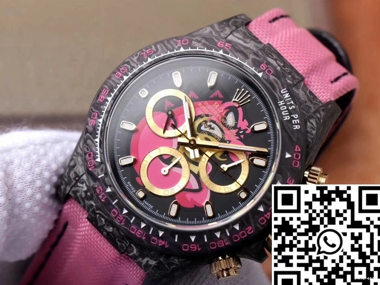 Fiber Rolex Dial Chronograph Cosmos Daytona Carbon Dragon Edition Pink Exploded 0519